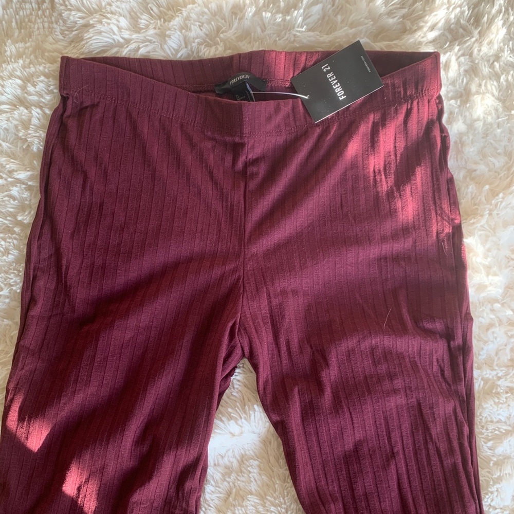 Burgundy flare pants